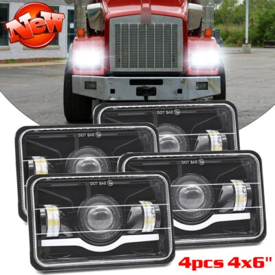 4 faros LED de 4x6 pulgadas luz de giro alto/bajo para Kenworth T800 T400 T600A W900 Foto 1 de 4