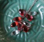 **as New Red & Clear Swarovski Crystal Necklace In Original Box