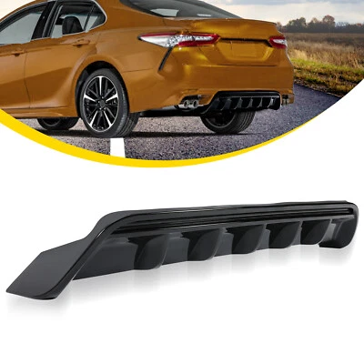 For Toyota Camry SE XSE 2018-2023 Shark Fin Rear Bumper Diffuser Glossy Black Foto 1 de 4