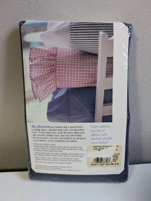 Juego de funda de almohada vintage años 90 Martha Stewart Queen sólido azul marino NUEVO Foto 1 de 4