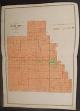 Illinois Christian County Map South Fork Township c1930 Double Page W20#24