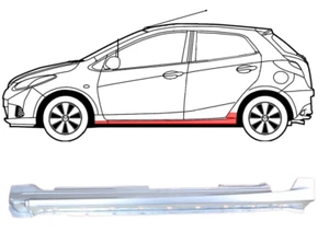 Chapa de reparación de umbral completo para Mazda 2 2007-2015 / izquierda - Imagen 1 de 3