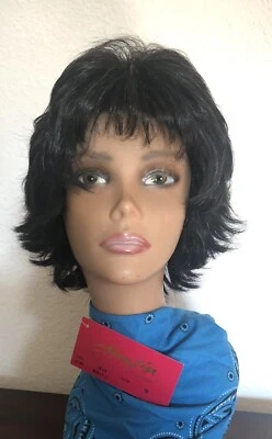 Retro (mid 1990s) Mona Lisa “Winona” Wig 1444 Color 1B, New, READ DESCRIPTION - Image 1 of 4