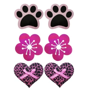 10 Pairs Nipple Cover Leopard Heart Flower Paw Disposable Pasties Breast Sticker - Picture 1 of 9