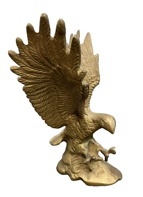 Metal Fundido Latón Bronce Águila Calva Halcón Pájaro de Rapiña Alas Extendidas De Colección Foto 1 de 4