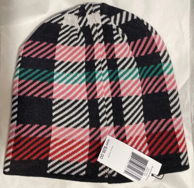 Vera Bradley Gorro Reversible en Cintas Cuadros Negro Invierno Tejido Gorra Nuevo Raro Foto 1 de 2