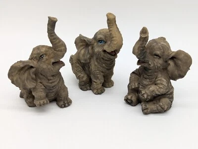 Лот из 3 Baby Lucky сундук вверх слон статуэтки фигурки домашнего декора подарок - Изображение 1 из 4