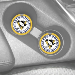PITTSBURGH PENGUINS SANDSTONE CAR COASTERS ABSORBENT SET (2) NHL HOCKEY - Picture 1 of 1