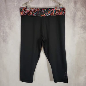 DISNEY Parks XL Black & Polka Dot Leggings Cropped w/ Minnie Mouse Head - Picture 1 of 7
