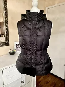 NWOT Y2K Juicy Couture Black Vest Hooded With White Goose Down Sz M - Picture 1 of 8