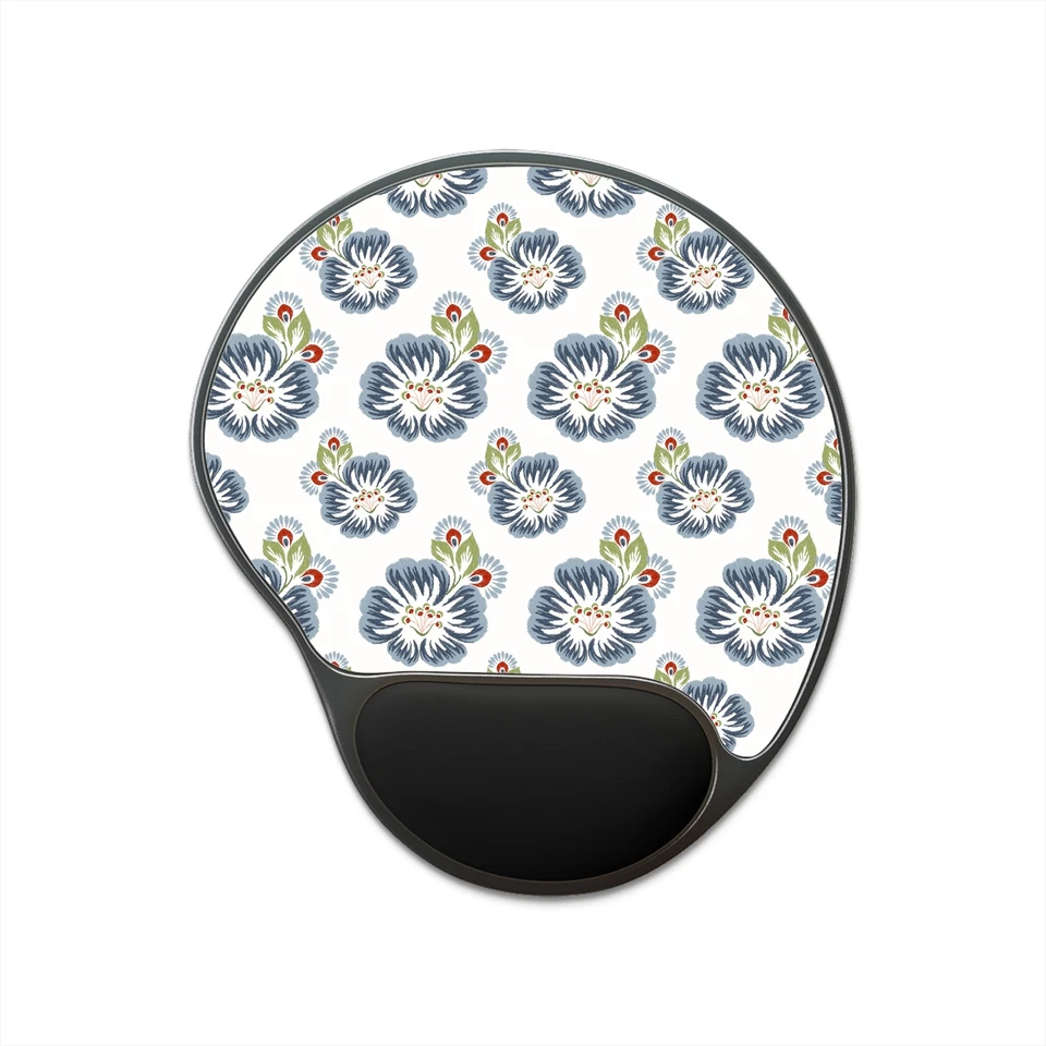 Floral Pattern Mouse Pad with Wrist Rest - Ergonomic Office Decor, Gift for Her - Image 1 of 1