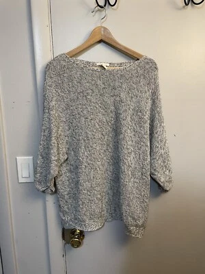 Suéter H&M Mujer Grande Gris Manga 3/4 Tejido Algodón Suéter Foto 1 de 4