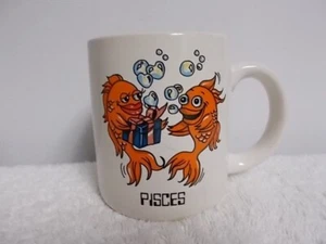 Vintage 1988 The Love Mug Debra Lynch Horoscope Pisces Fish Coffee Tea Cup Mug - Picture 1 of 6