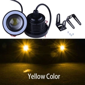 3" LED Fog Daytime Running Light Projector w/ Yellow COB Halo Angel Eyes Rings - Picture 1 of 7