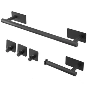 5pcs Bathroom Accessories Set No Drilling Towel and Toilet Roll Holder Set - Picture 1 of 9