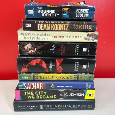 Lot of 9 Adult Fiction Books Novels Mixed Authors Action Fantasy History Law - Image 1 of 4