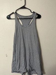 Gap Love By Gap Striped Pajama Tank Top Size Medium Blue Striped Scoop Neck Soft - Picture 1 of 5