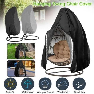 190*115cm Hanging Swing Egg Chair Cover Garden Patio Outdoor Sun UV Waterproof
