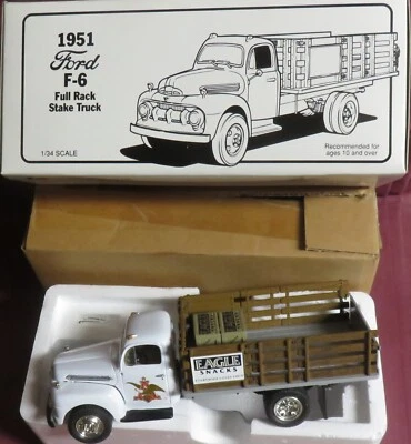 Camión Ford F-6 1951 primera marcha Eagle Snacks, 1/34, nuevo en caja, 19-1191 Foto 1 de 2