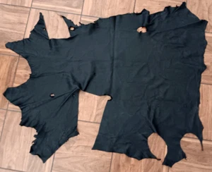 Large Black Leather Suede Scrap 43 x 32" 1lb - Picture 1 of 5