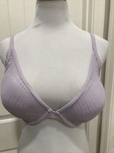 ThirdLove Womens Bra Everyday Lace Plunge Adjustable Strap Lavender SZ 34F Sexy - Picture 1 of 12