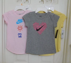 NWT 4 Girls Nike Short Sleeve Tops Gray Pink Yellow sz 6X - Picture 1 of 2