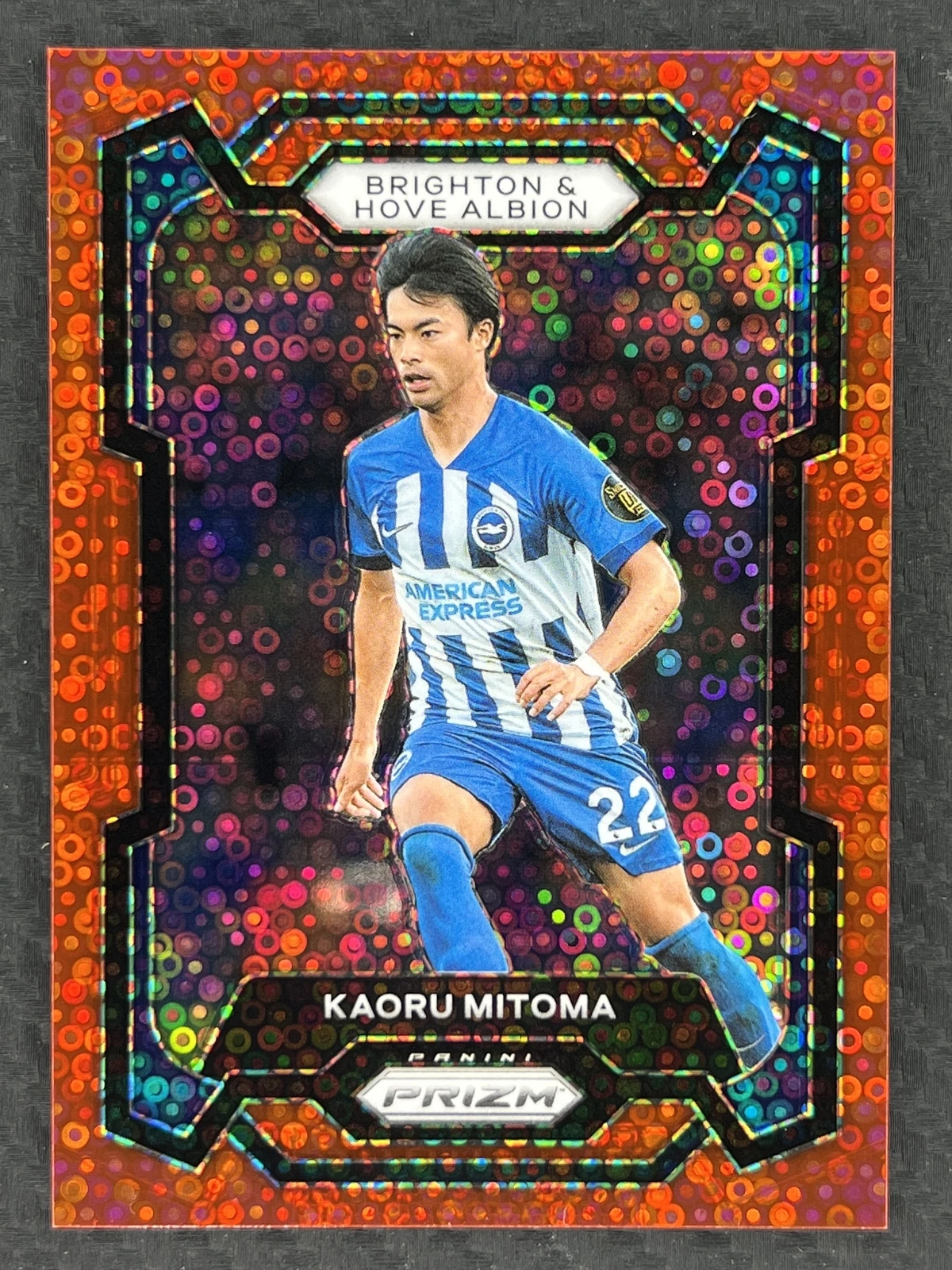 2023-24 Panini Prizm Premier League Kaoru Mitoma Red Disco 46/49 #99