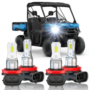 LED Headflight For Can-Am Defender HD5 HD8 HD10 Combo Bulbs Light Kit 4X H11 - Picture 1 of 11
