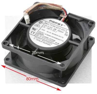 12V 80x80 mm LÜFTER COOLER FAN PAPST MULTIFAN 8312 54 m³/h LEISE 36 dB 2,6W V161 - Bild 1 von 3