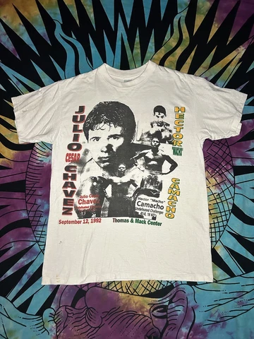 vintage julio cesar chavez vs hector “macho” camacho RARE boxing t shirt Cover