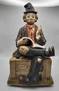 Melody In Motion Willie The Whistler Hobo Clown Hand Painted Bisque Porcelain ** - Picture 1 of 8