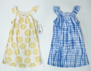 Girls Lot 2 Blue Yellow Sleeveless Sleepwear Gowns Size XS 4-5 NEW