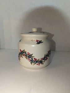 Olde Cape Cod Steinzeug bedeckt Topf Beeren auf Weinrebe rosa blau grün - Bild 1 von 6