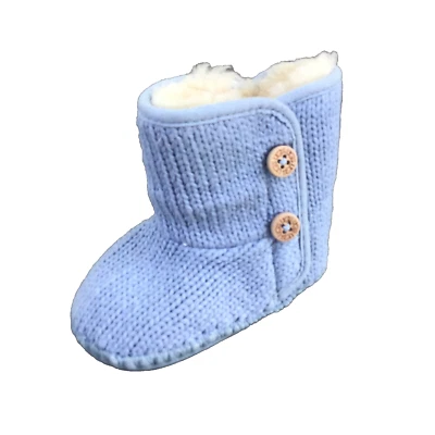 UGG Australia Infantil Talla 2/3 Tejido Azul Botines Lana Piel de Oveja Forrados Botas Foto 1 de 4