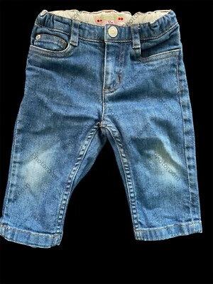 Bonpoint EUC Blue Cotton Denim 5-pocket Adjustable Waist Jeans-12 Mos - Изображение 1 из 4