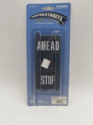 K-Line O Scale SuperStreets 5" Straight Stop Ahead 2-Pack Track (New & Sealed) - Image 1 of 4
