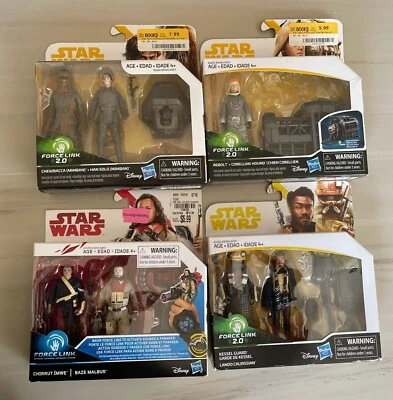 Star Wars Force Link 2.0 Lote Solo Chewbacca Lando Rebolt Baze Disney Paquete de 2 conjuntos Foto 1 de 4
