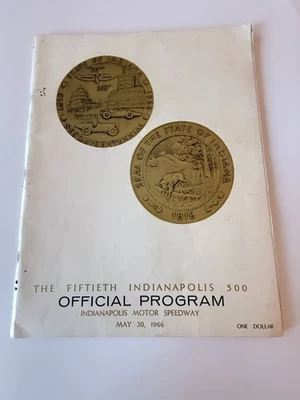 1966 FIFTIETH INDIANAPOLIS 500 OFFICIAL PROGRAM - INDY 500 MOTOR SPEEDWAY - Image 1 of 2