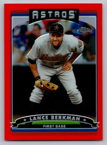2006 TOPPS CHROME RED REFRACTORS #11 LANCE BERKMAN ASTROS 82/90 - Picture 1 of 3