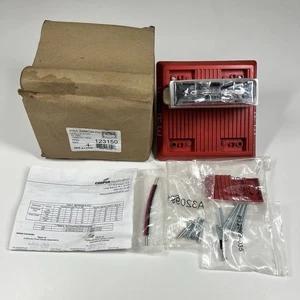 Cooper Wheelock HS4-24MCW-FR Red Horn Strobe Fire Alarm NEW In Box - Picture 1 of 7