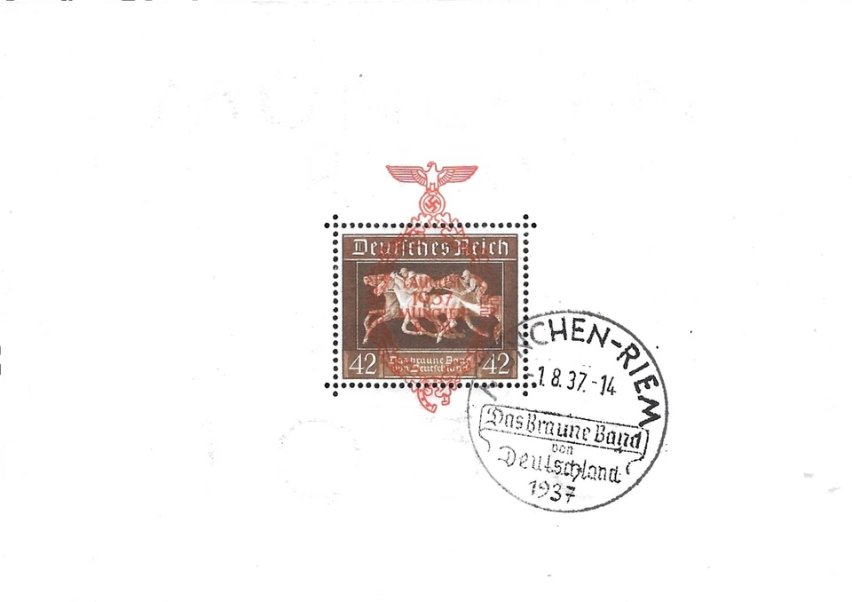 WW2 WWII German Third Reich used with NH orig.gum Bl. 10,B 105 perfekt sheet - Image 1 of 1