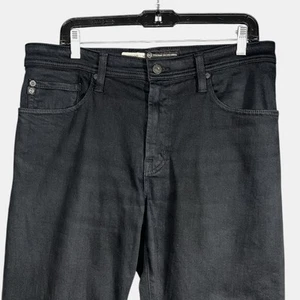 AG Adriano Goldschmied Black Protege Straight Leg Jeans Size 36x34 Stretch - Picture 1 of 7