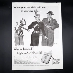 Alte Gold Zigaretten Werbung 1946 Vintage Tobacciana Dorothy Monet - Bild 1 von 4