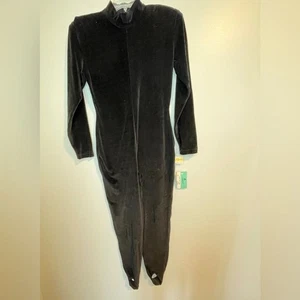 Vintage Lizwear eleganter schwarzer Samt Jumpsuit Steigbügel - Bild 1 von 10