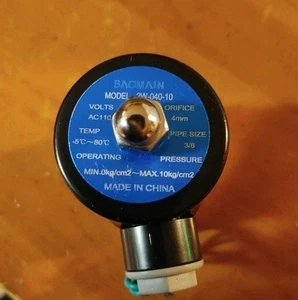Baomain 3/8 Zoll Messing Elektro Magnetventil Wasser Luft Kraftstoffe N/C Ventil AC 110V - Bild 1 von 4
