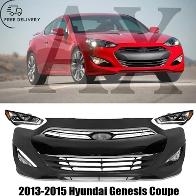 Front Bumper Cover & Grille Assembly Kit For 2013-2015 Hyundai Genesis Coupe - Изображение 1 из 4