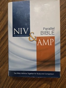 NIV Amplified Parallel Bible Hardcover Two Bible Versions Together for Study AMP - Imagen 1 de 4