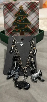 Southwest Theme Charm Bracelet with Carved Buffalo and Horse Fetishes - Image 1 of 4