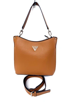 Guess Meridian Mujer Hobo Cartera Bandolera Bolso de Mano Cuero Guijarro Marrón Camel Foto 1 de 4