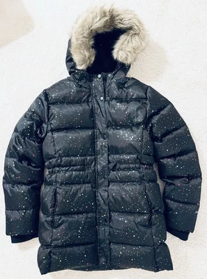Abrigo Parka de Plumón Chaqueta Larga Negra Brillante para Niñas Talla 10-12 Eddie Bauer Bonito NUEVO Foto 1 de 4